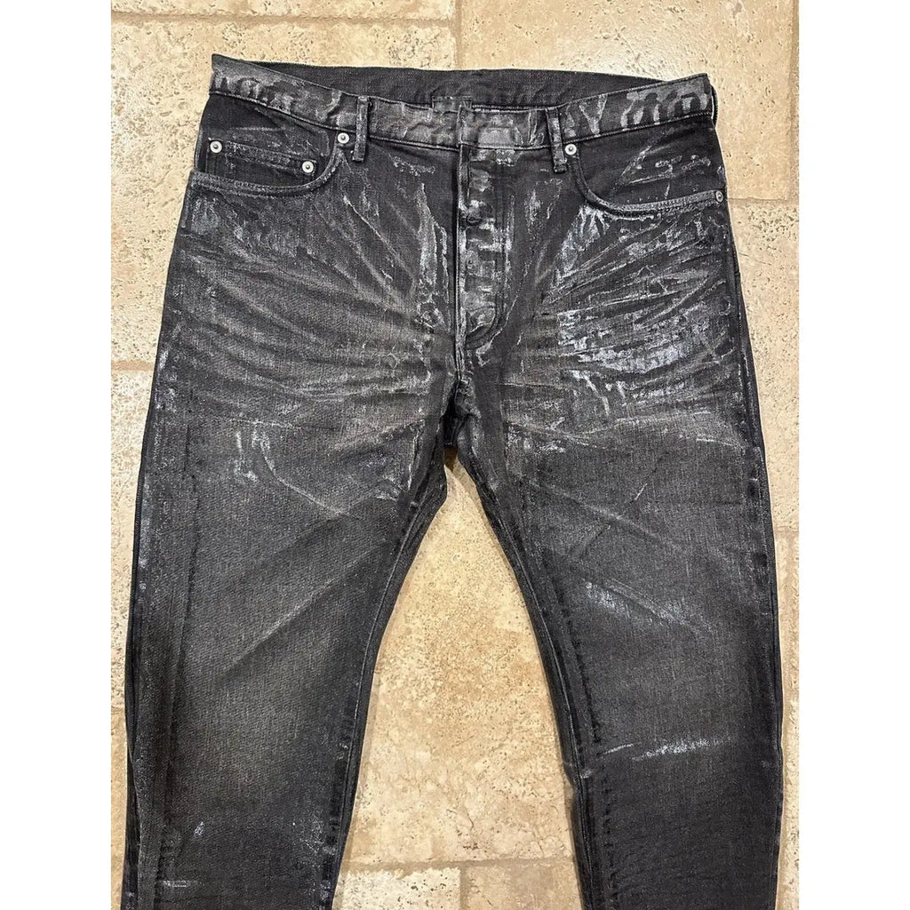 Dior x Hedi Slimane AW05 Black Grey Waxed Luster Denim - PASTFRWRD