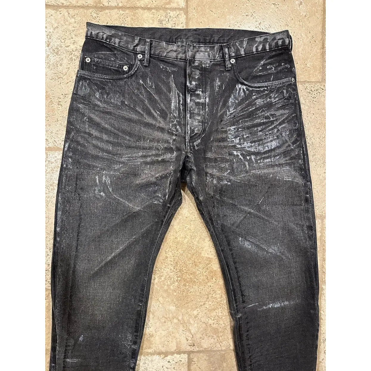 Dior x Hedi Slimane AW05 Black Grey Waxed Luster Denim - PASTFRWRD