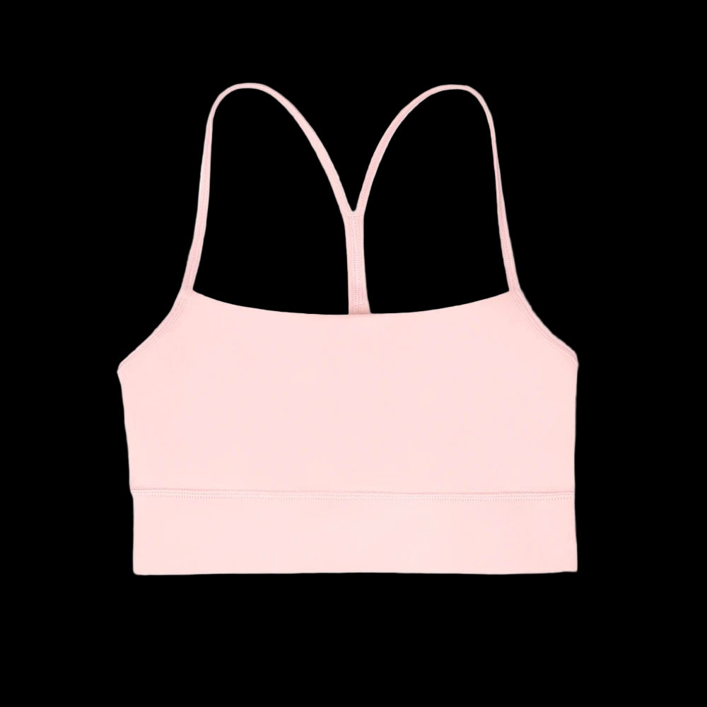 Lightweight Lululemon Flow Y Nulu Sports Bra in soft fabric with a Y-back design for support.