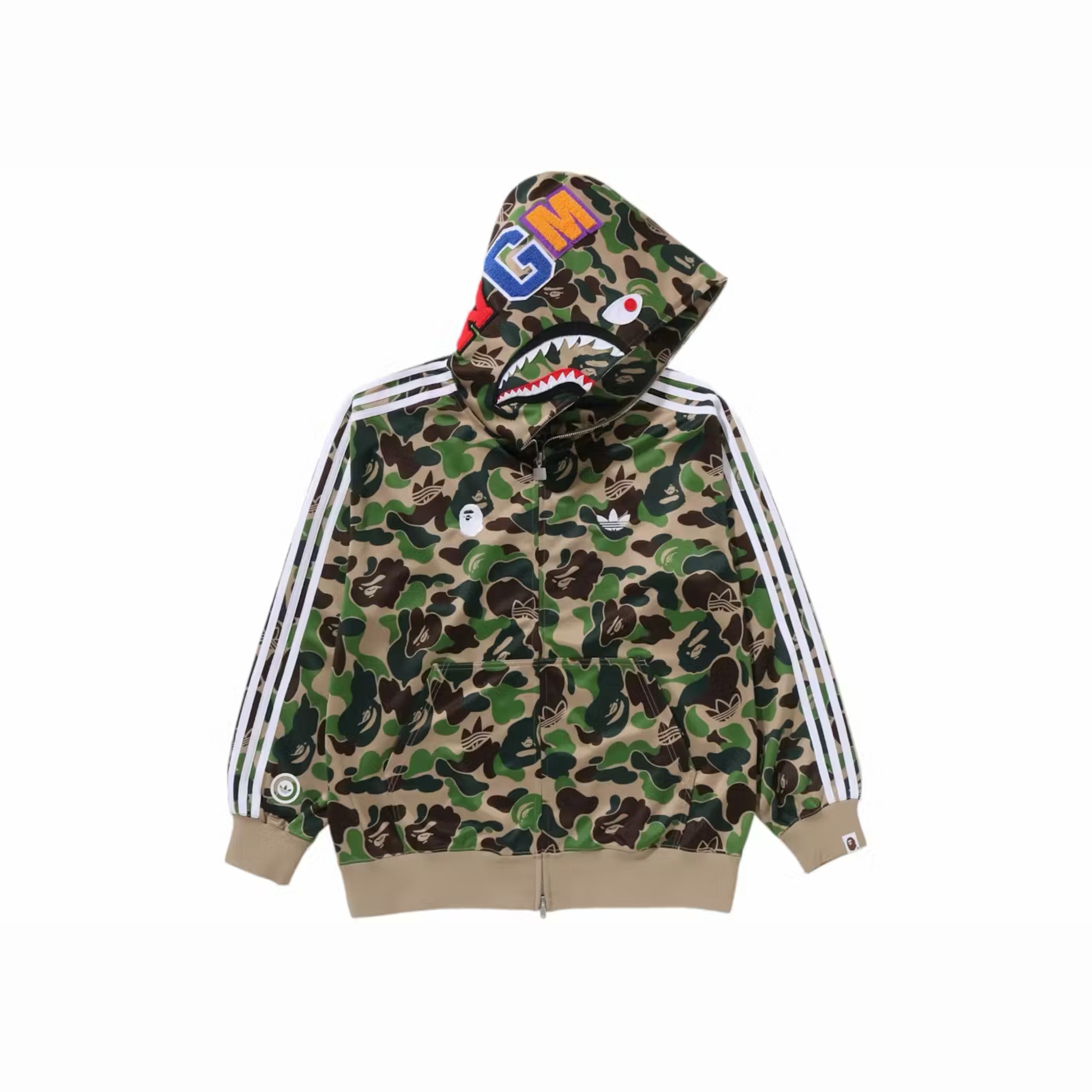 adidas x BAPE Relaxed Fit Track Camo Shark Full Zip Hoodie - PASTFRWRD