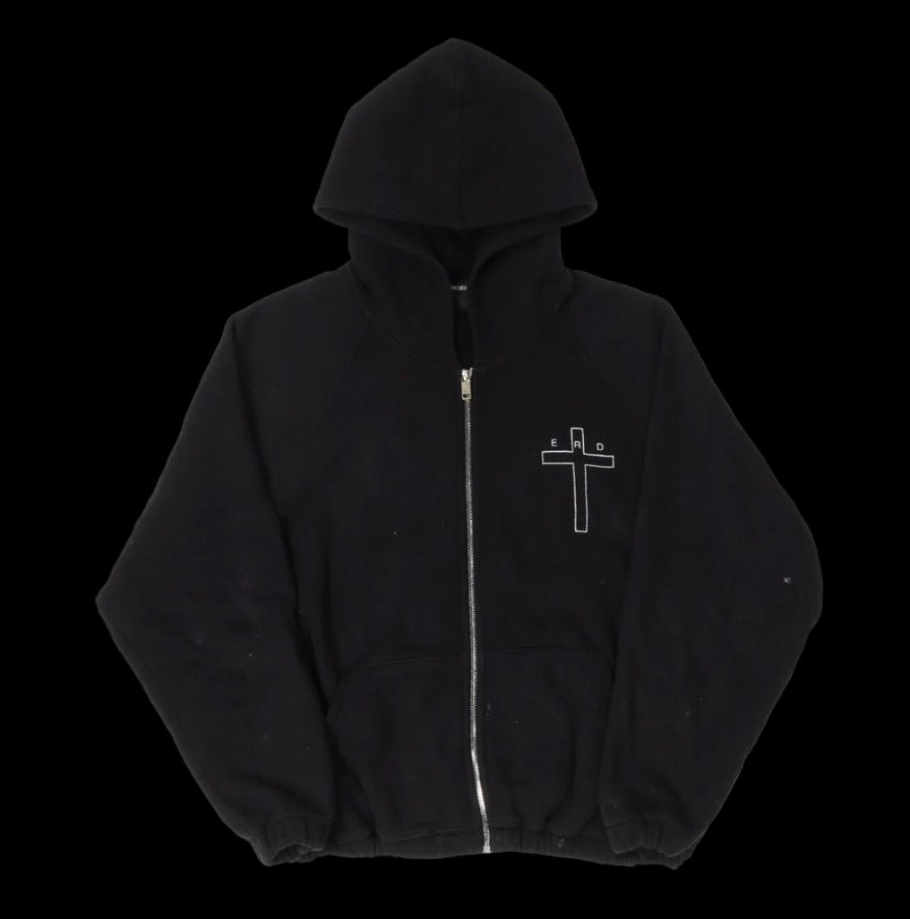 Enfant Riches Déprimés zip hoodie with faded wash and Rhude Roadway Racing graphic print