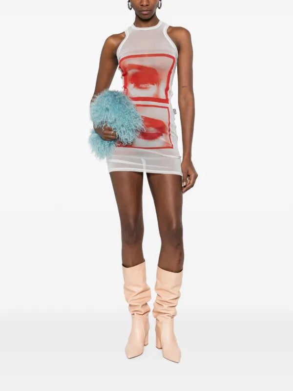 JEAN PAUL GAULTIER EYE PRINT MINI DRESS - PASTFRWRD