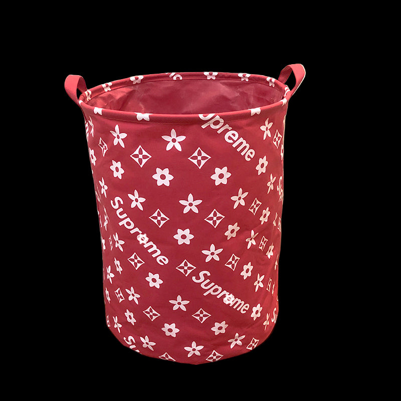 Supreme X LV laundry basket with distinctive design and durable materials for home use.