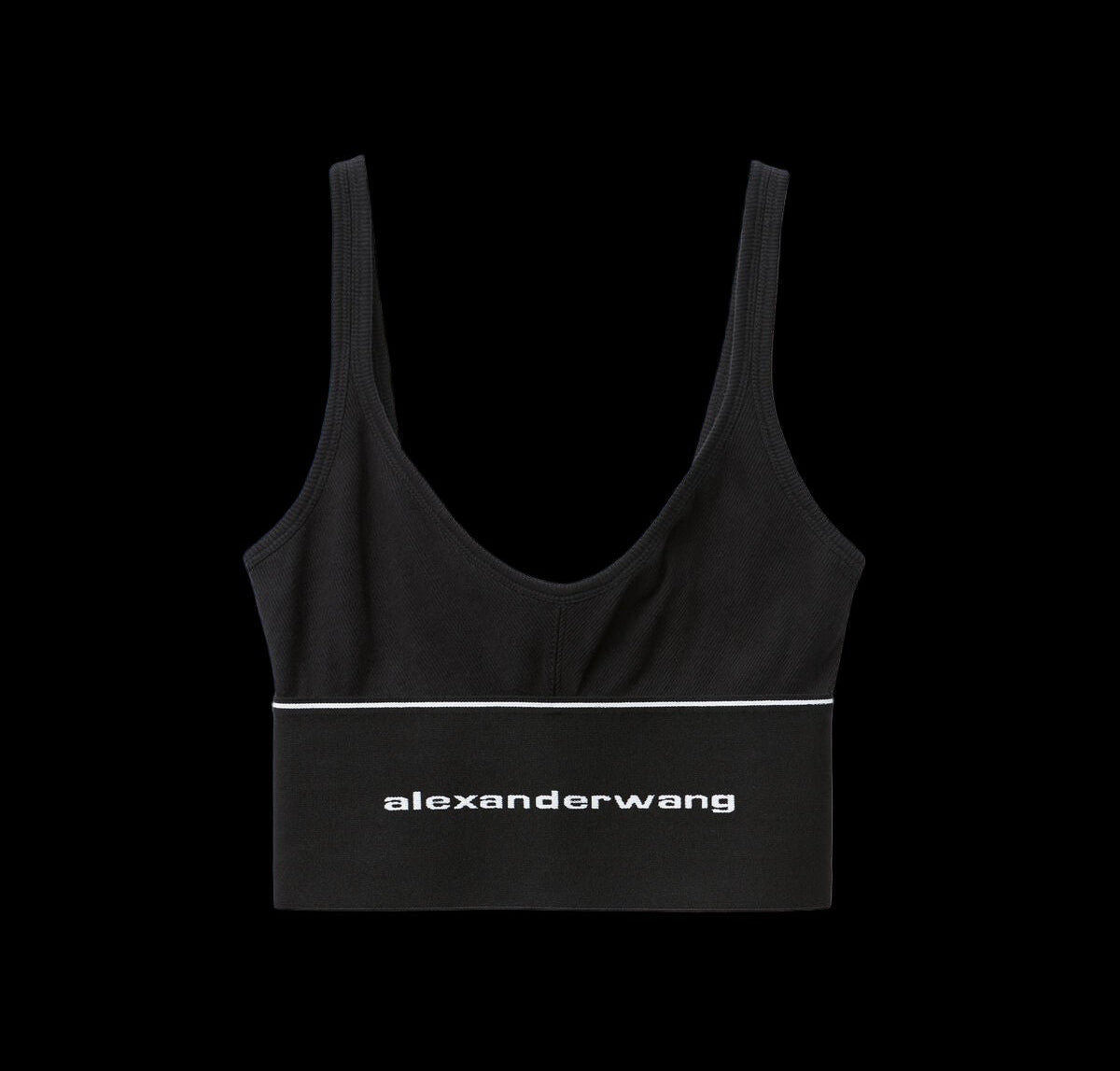 Alexander Wang cropped bra top in sculpted stretch jersey with precision seaming and sleeveless design