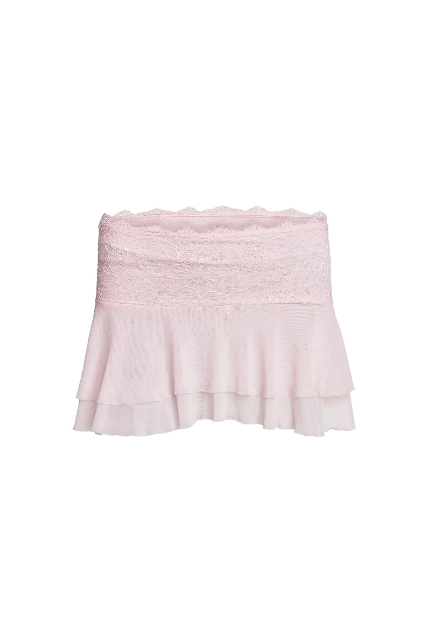 Black mid-thigh skirt with sharp paneled seams and exposed back zip.