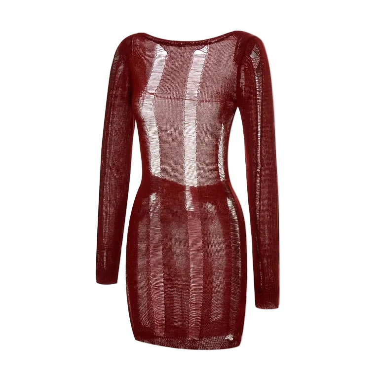 Black shredded grunge mini dress with open back from Jaded London Umbra collection